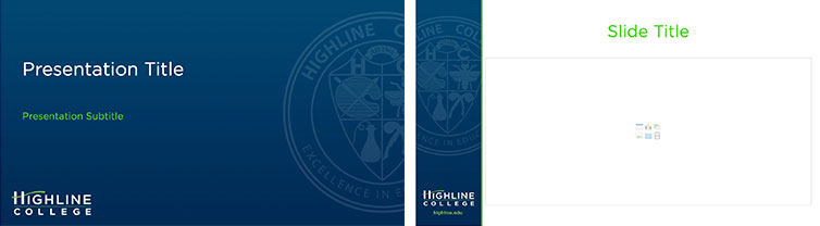Preview of Highline College branded PowerPoint Template 1